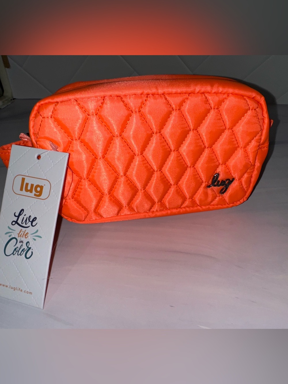 Lug Bolt Mini cosmetic / organizer bag NEW neon orange